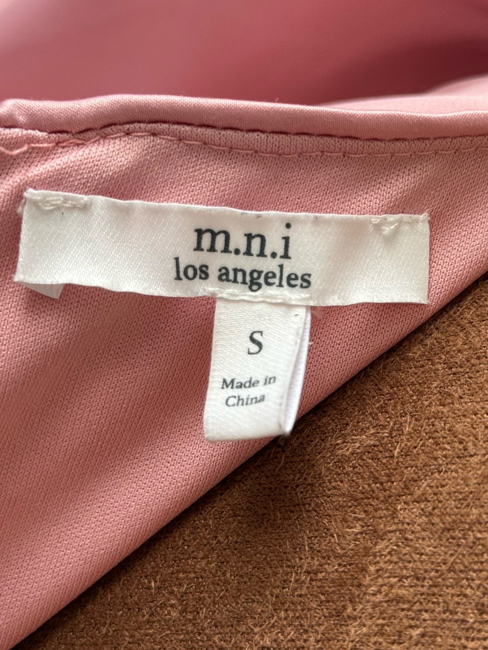 Rose Pink Satin Ruched Mini Dress with Long Sleeves - Picture 7 of 8